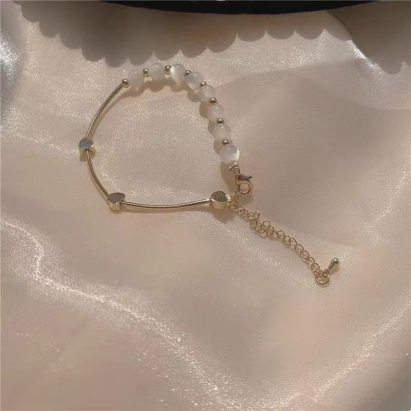 Gelang Tangan Silver Motif Hati Elegan Untuk Wanita / Pesta