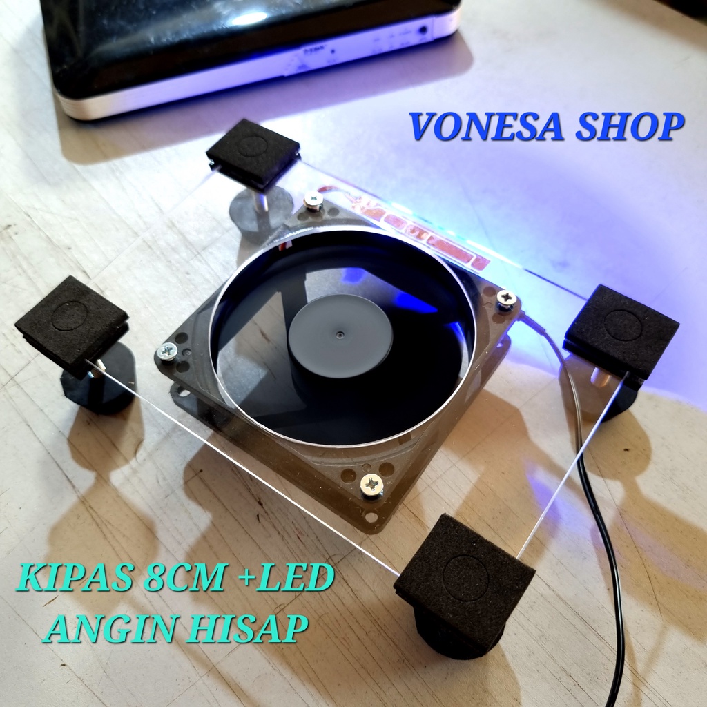 Kipas usb pendingin modem router wifi Fan 8cm dan tombol ON OFF 6000RPM cooling pad Kipas Akrilik dan LED