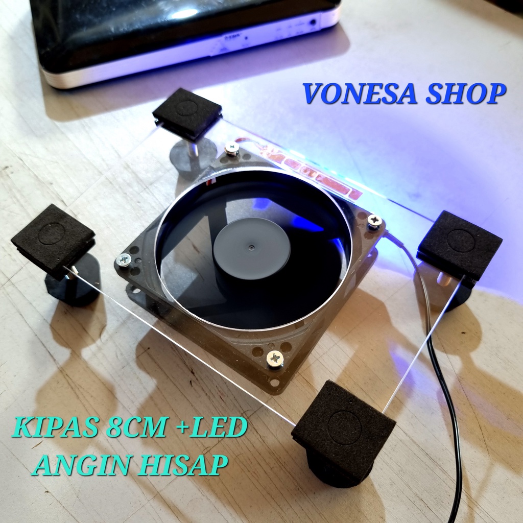 Kipas usb pendingin modem router wifi Fan 8cm 6000RPM cooling pad Kipas Akrilik dan LED