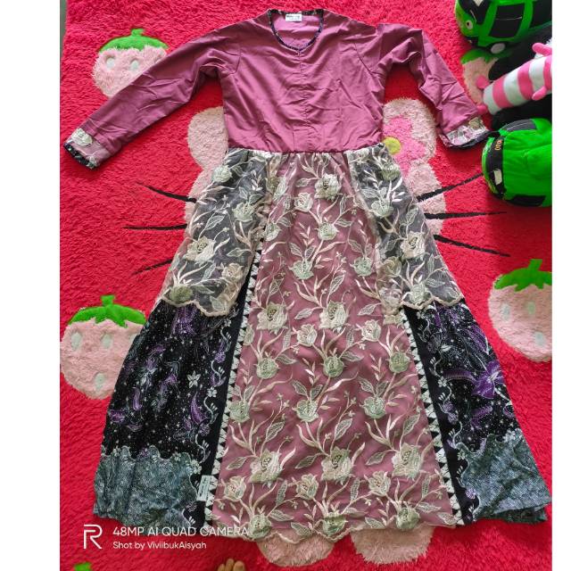 Gamis Ibu / gamis majamajaya /Gamis wanita / Gamis kombinasi Batik Brukat / Gamis couple