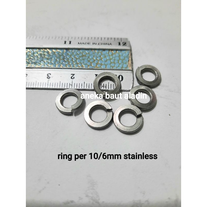 ring per 10/6mm stainless isi 10biji