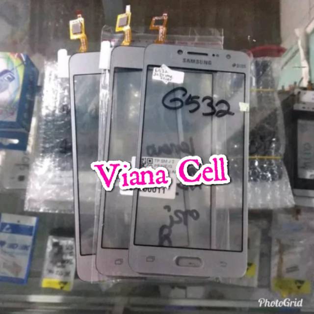 TOUCHSCREEN LAYAR SENTUH TC TS KACA DEPAN LCD SAMSUNG J2 PRIME G532 SILVER GREY ORIGINAL