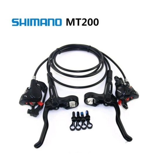 Rem Hidrolik mt200 shimano Sepeda Lipat MTB Fullset Brake MT 200 brakeset Lever hydraulic Kaliper mi