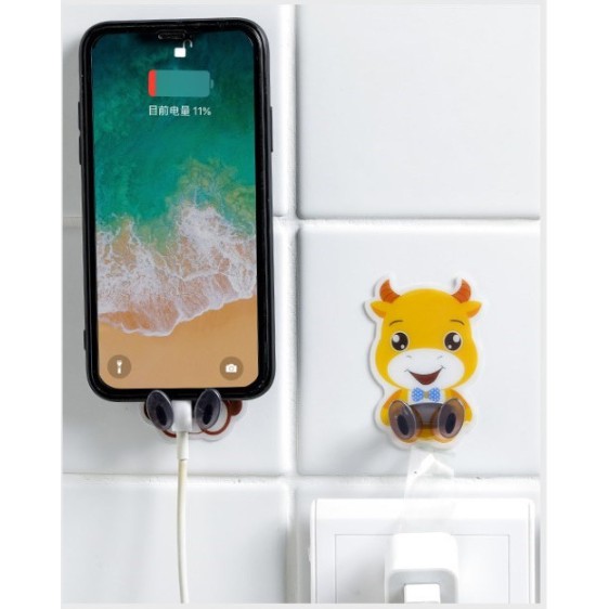 Gantungan Serbaguna HOLDER KABEL Gambar KARTUN HEWAN Lucu / Gantungan Lap Handuk Baju Sikat Kabel Hp