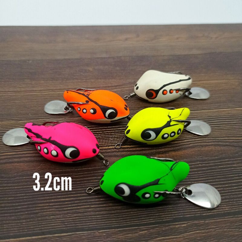 soft frog 3,2cm bentuk kecebong/softfrog unik/sf/casting gabus/umpan gabus