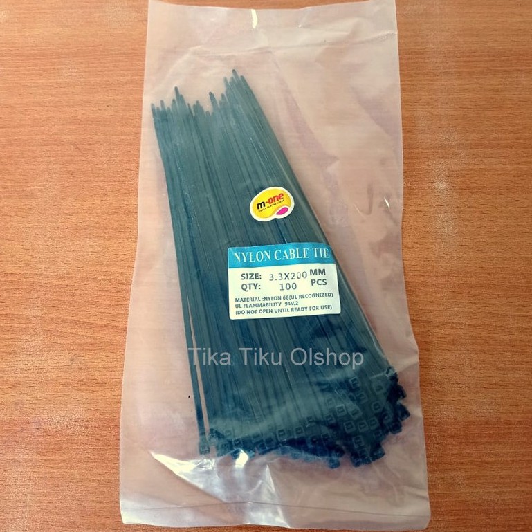 Cable ties/kabel ties 3,3 x 200mm (kepala besar) warna hitam