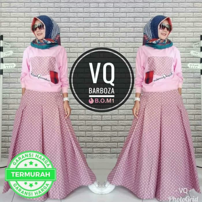 Gamis / Muslim  VQ BARBOZA SETELAN ROK POLKA MUSLIM WANITA
