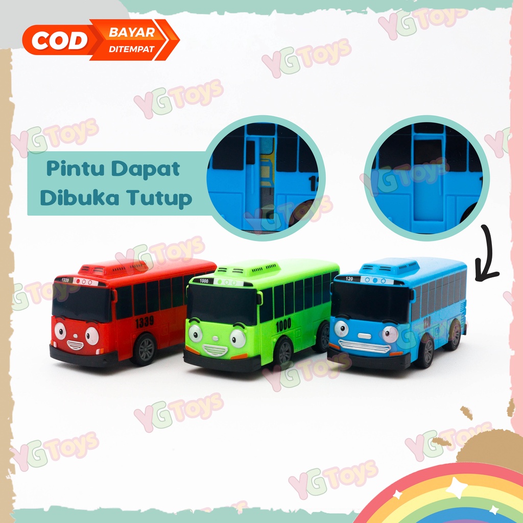 YGtoys Mobil Taayo The Little Bus Geser Pintu Sliding Door Bis Toya Mainan Anak Dorong