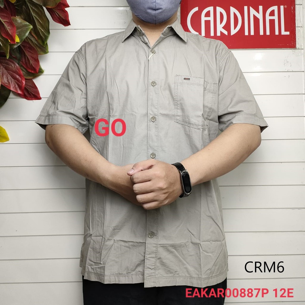 gof CRM CARDINAL KEMEJA CASUAL POLOS Pakaian Atasan Reguler Hem Original Lengan Pendek