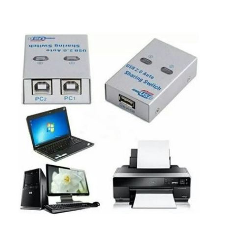 Usb A 2.0 auto sharing switch NB 480Mbps 2 port metal for printer 2UA - Usb2.0 switch otomatis automatic