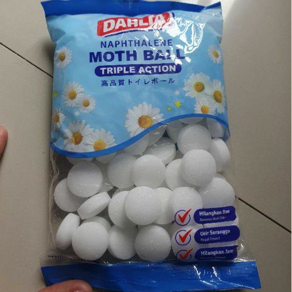 DAHLIA Kapur barus bola putih kecil TRIPLE ACTION 300gr.