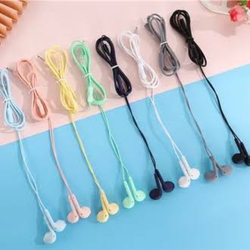 NEW HEADSET / HANDSFREE / HF STEREO MACARON U19 WARNA WARNI - PACKING PLASTIK