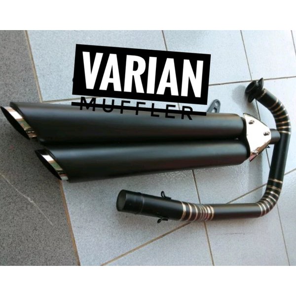 Knalpot W175 Double Hole Full Black