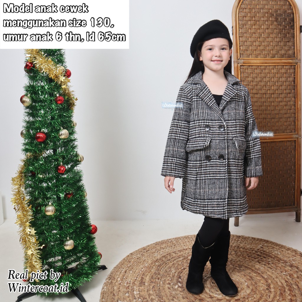 CHLOE Wool coat plaid for kids mantel anak cewek wol hangat jaket perempuan winter musim dingin