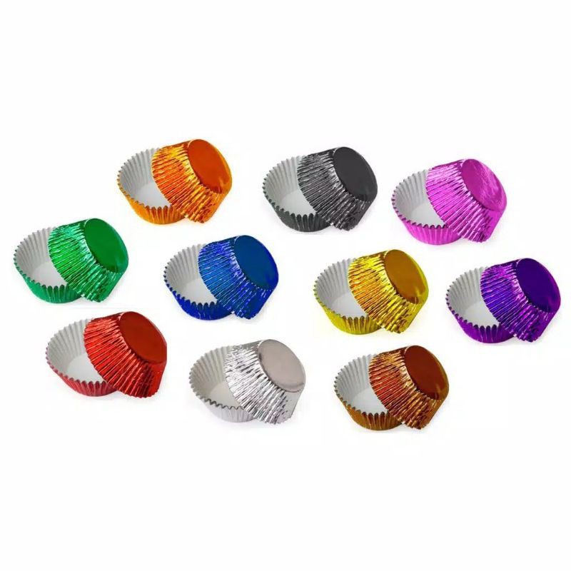 100 Pcs Paper Cup Diva Metalik / Cup Kertas Nastar