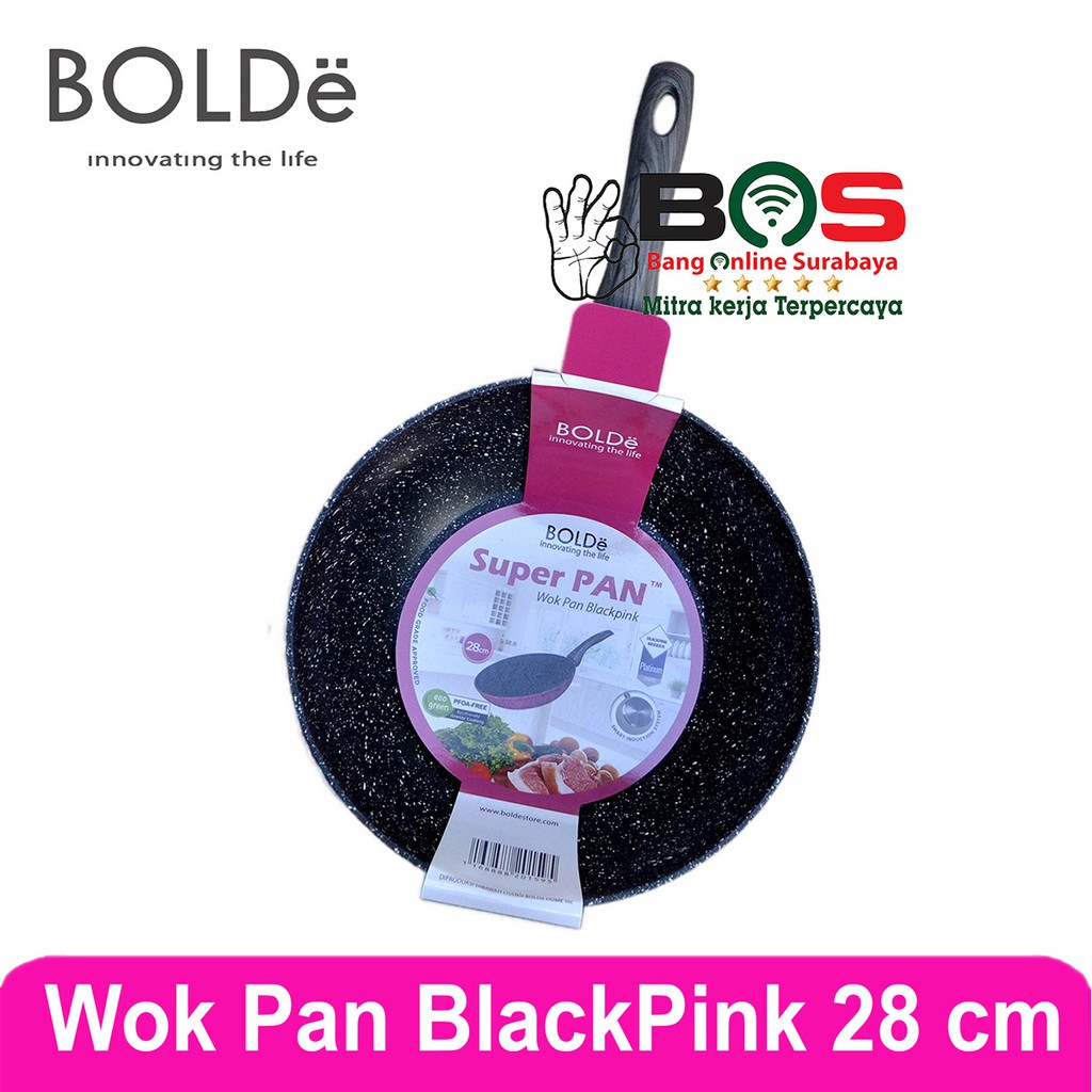 Wok Pan BOLDe 28 CM Granite Coating Wajan Panci Blackpink BOLDe 28 CM