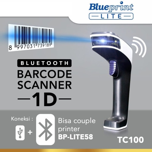 BARCODE SCANNER INFRARED BLUEPRINT TC100 CCD 1D BLUETOOTH