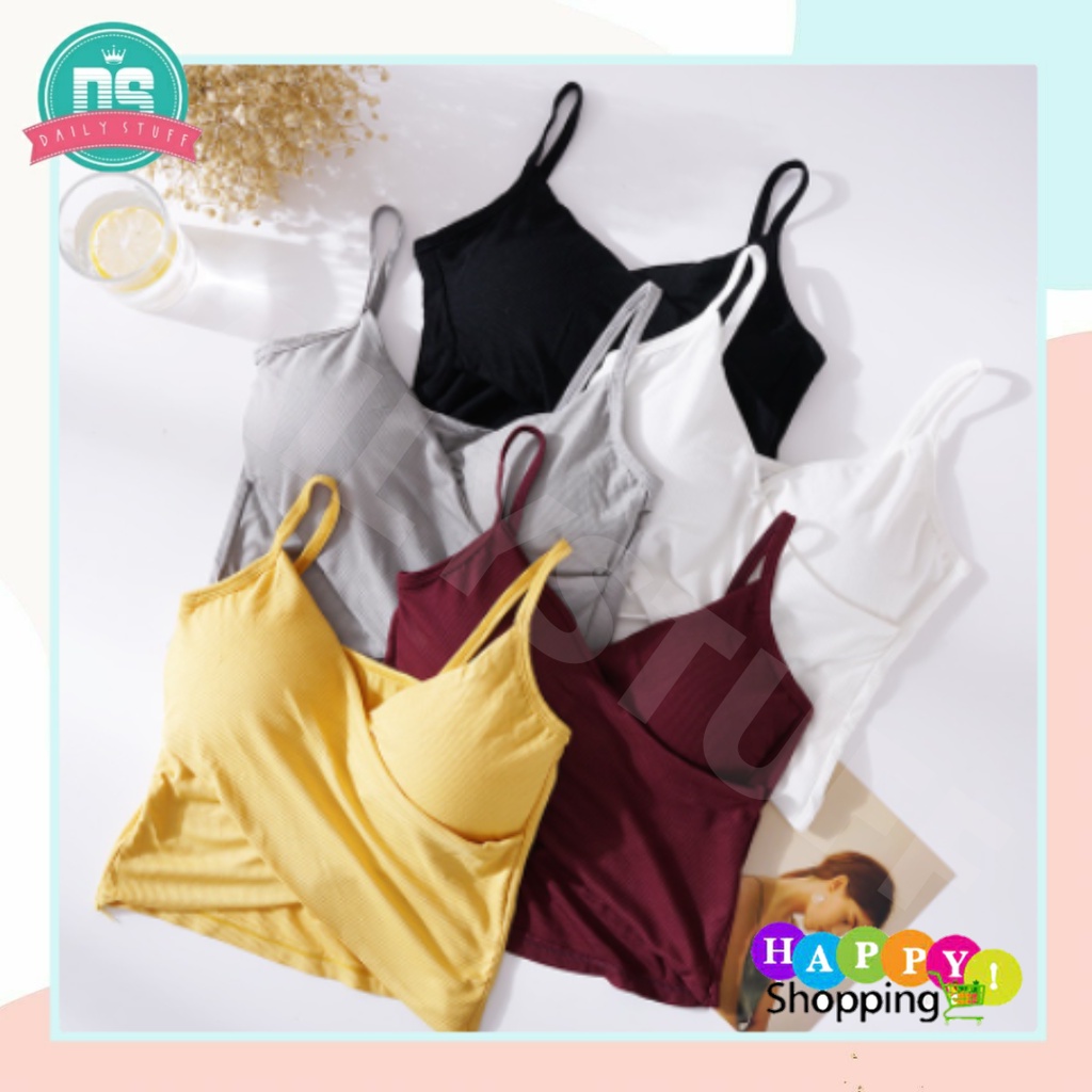 DS Bra 851 TankTop Kamisol Bra With Cup Tank Top Crop Top Bralette Bra Wanita Fashion Import