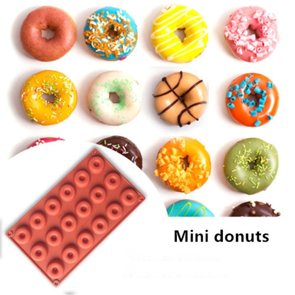 Suyo Cetakan Donat / Cupcake Mini 18 Lubang Bahan Silikon Warna Acak