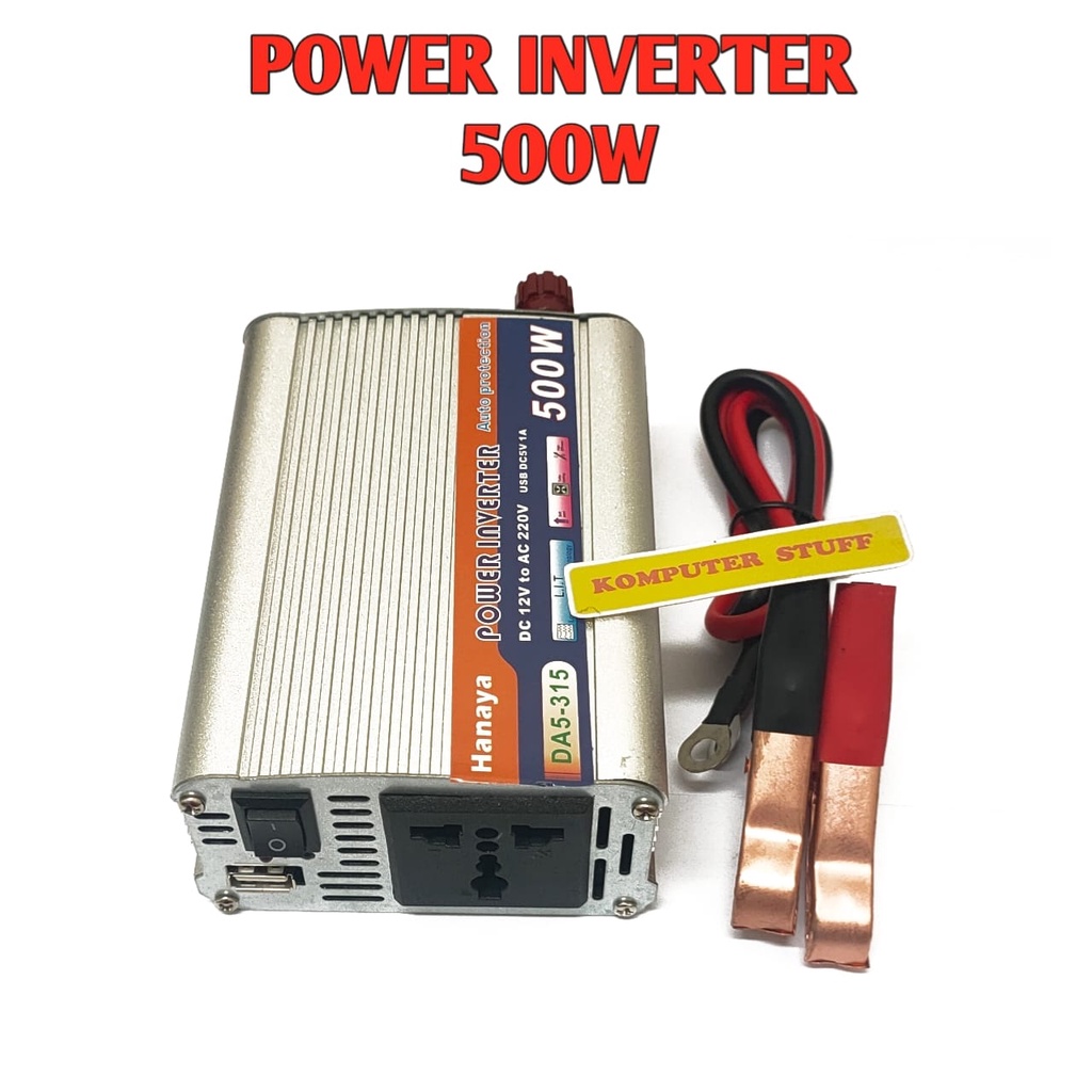 Alat Perubah Arus DC 12V to AC 220V Power Inverter Hanaya 1000W