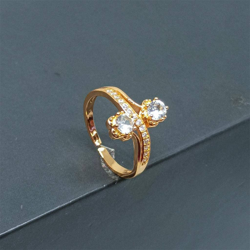 Jewelry Cincin Titanium Wanita Emas Muda Anti Karat Asli Emas Couple Dewasa Dan Luntur Logam Asesoris Rosegold