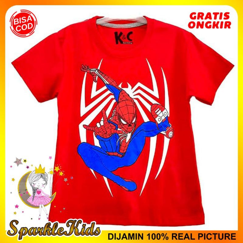 SparkleKids Baju Anak / Kaos Anak Laki-Laki Motif Spi Fly Red 1-10 Tahun