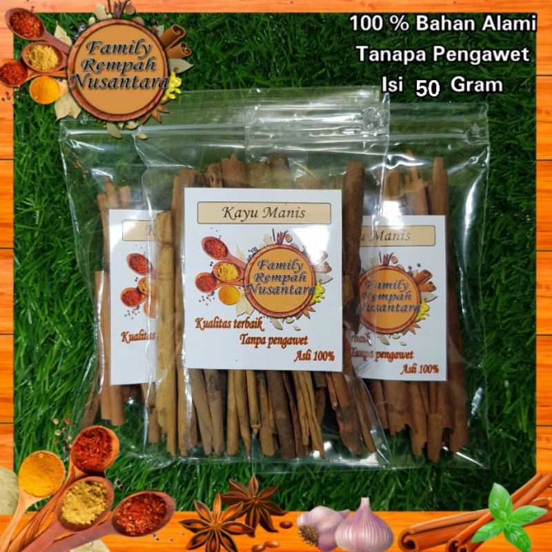 

Kayu manis asli isi 50 gram kualitas premium bumbu dapur