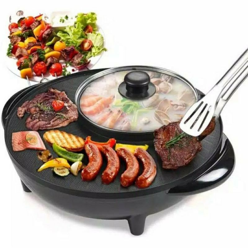 (KJO) Panci Hotpot BBQ [2in 1] Grill Multifungsi BBQ Korean Grill &amp; Hotpot