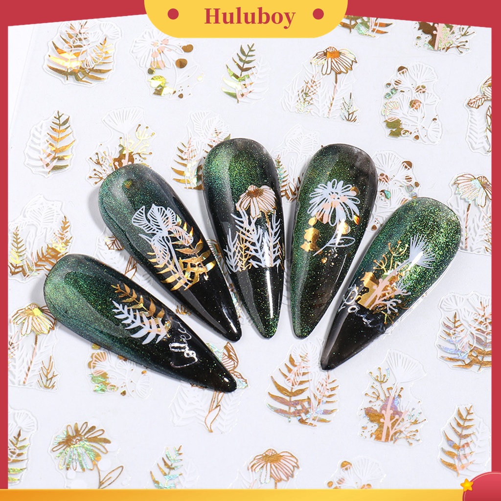 Huluboy Huluboy♡ Stiker Nail Art Dengan Perekat Untuk Manicure