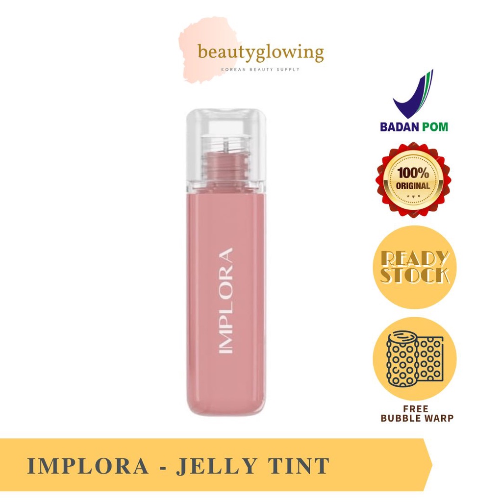 IMPLORA JELLY TINT | LIPTINT IMPLORA | Lip Tint Glossy  | 01 Mariposa 02 Savvy Red 03 True Vintage 04 Rosy Rosy 05 Dream Peach 06 Flamingo 07 Sangria 08 Burnt Orange 09 Rose Wood | Tekstur tidak lengket cair seperti jelly dan hasil akhir glossy plumpy