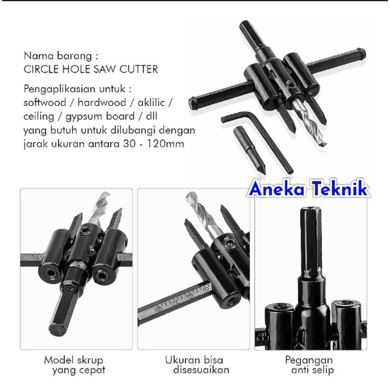 

Baru Circle Hole Saw Cutter Wood Drill Bit / Cutter Pelubang Papan