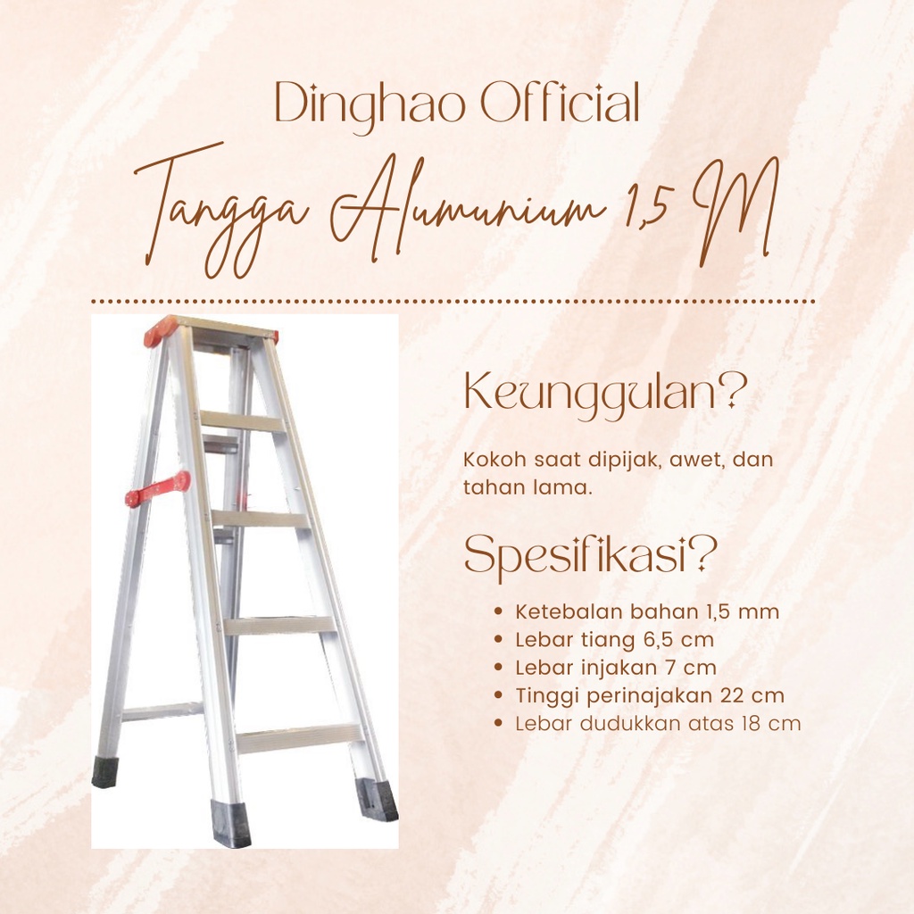 TANGGA LIPAT ALUMUNIUM UKURAN 1,5 METER