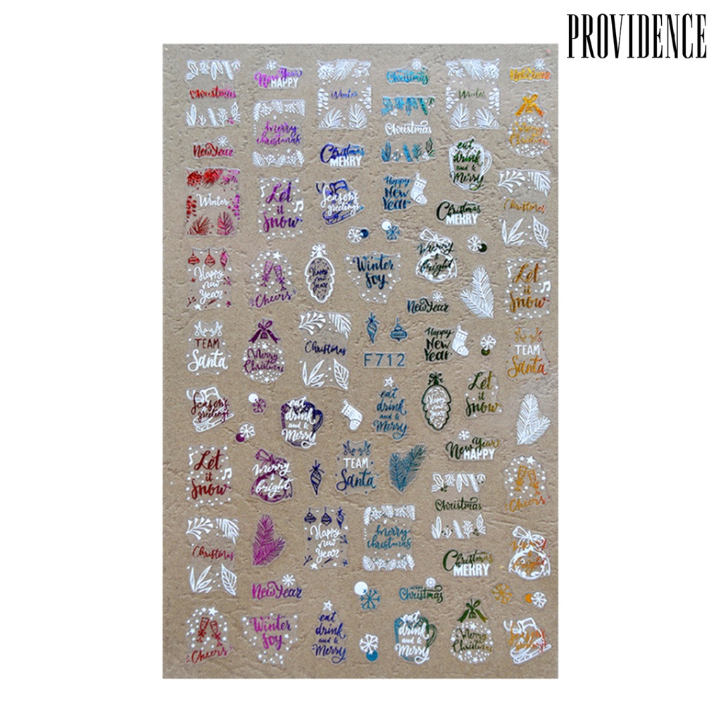 Providence 1 Sheet Manicure Decal 3D Compact Safe Colorful Christmas Series Nail Art Transfer Sticker for Women