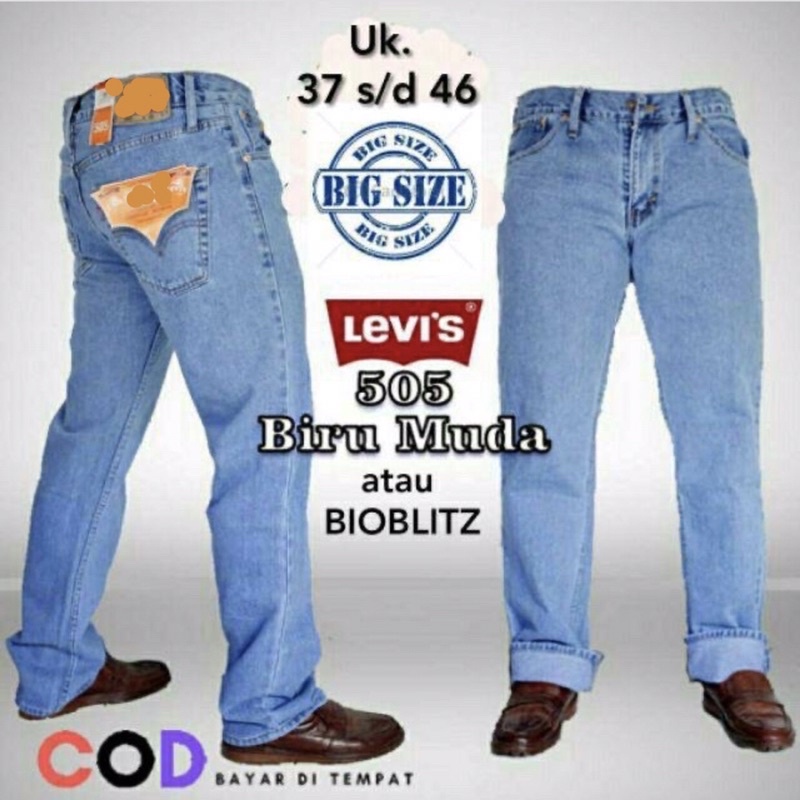 (BISA COD) CELANA JEANS PRIA UKURAN JUMBO/BIG SIZE Uk 39 40 41 42 43 44 45 46 XXXL XXXXL