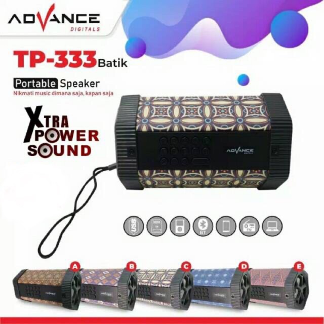 SPEAKER PORTABLE BLUETOOTH ADVANCE TP333 Batik