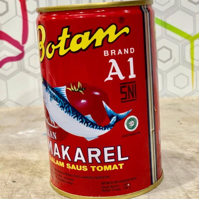 

Makarel BOTAN SAUS TOMAT KALENG BESAR 425 GRAM