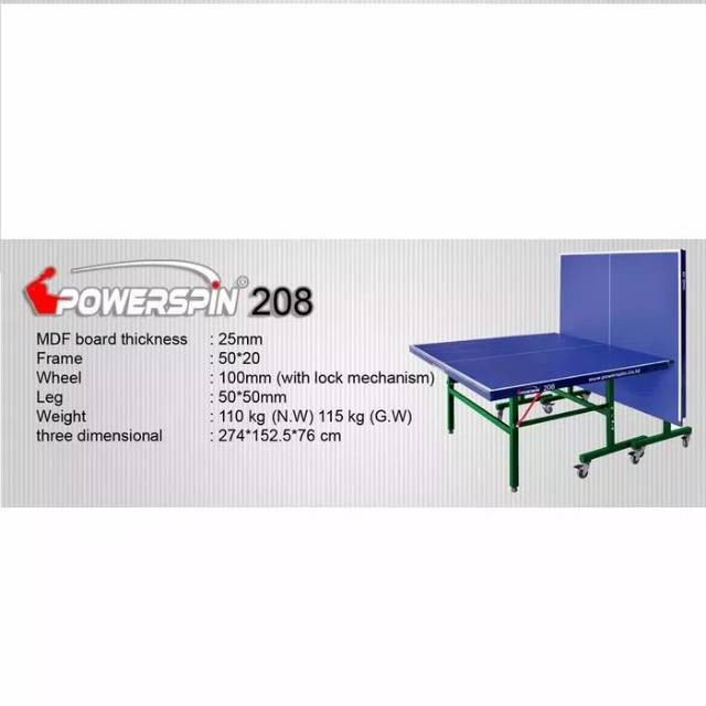 MEJA PINGPONG TENNIS MEJA TABLE TENNIS TENIS POWER SPIN 208