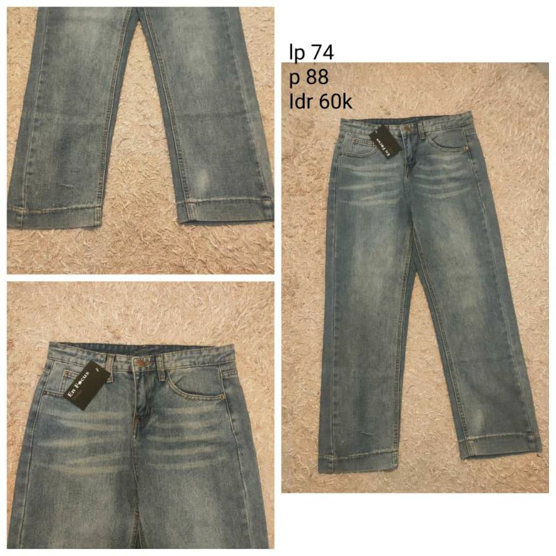Jeans Kulot Biru Raw