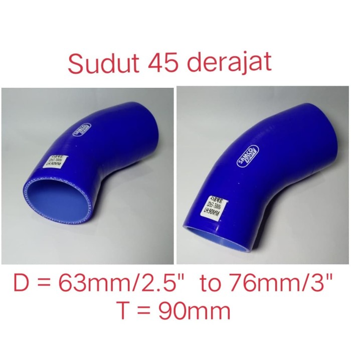 Karet SAMCO Elbow 45 derajat Reducer 2.5inch to 3inch