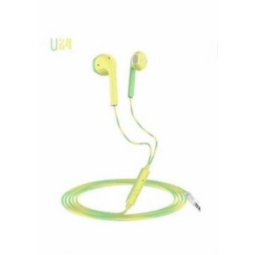 Headset Macaron 2 Tone U24 Earphone Handsfree Macaron Super Bass U24 / U 24