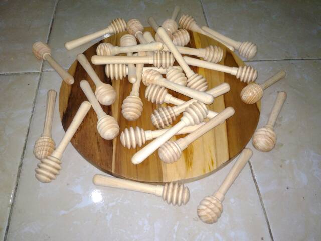 Honey Dipper: Sendok Madu Kayu Pinus Mini - 12cm