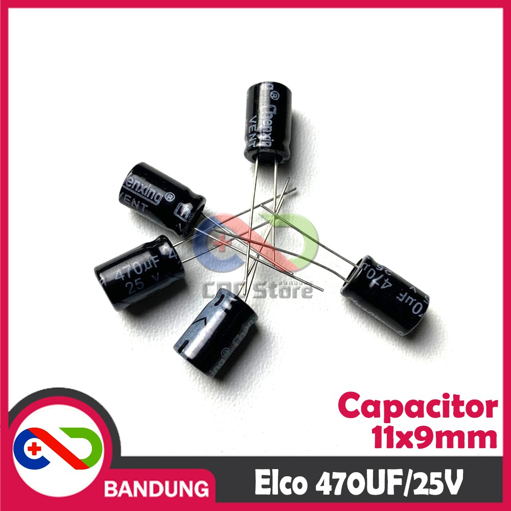 CAPACITOR ELECTROLYTIC ELCO KAPASITOR ELEKTROLIT ELKO 470UF 470UF/25V