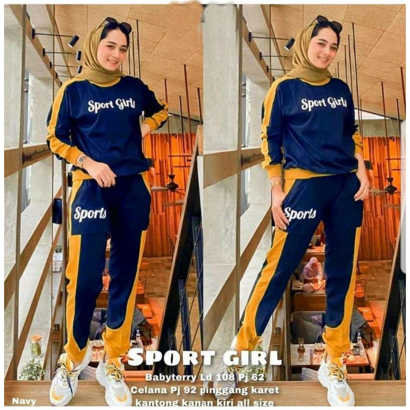 Setelan Wanita Kekinian Set Sport Girl Jumbo Set Olah Raga Wanita Matt Babyterry Good qualty premium