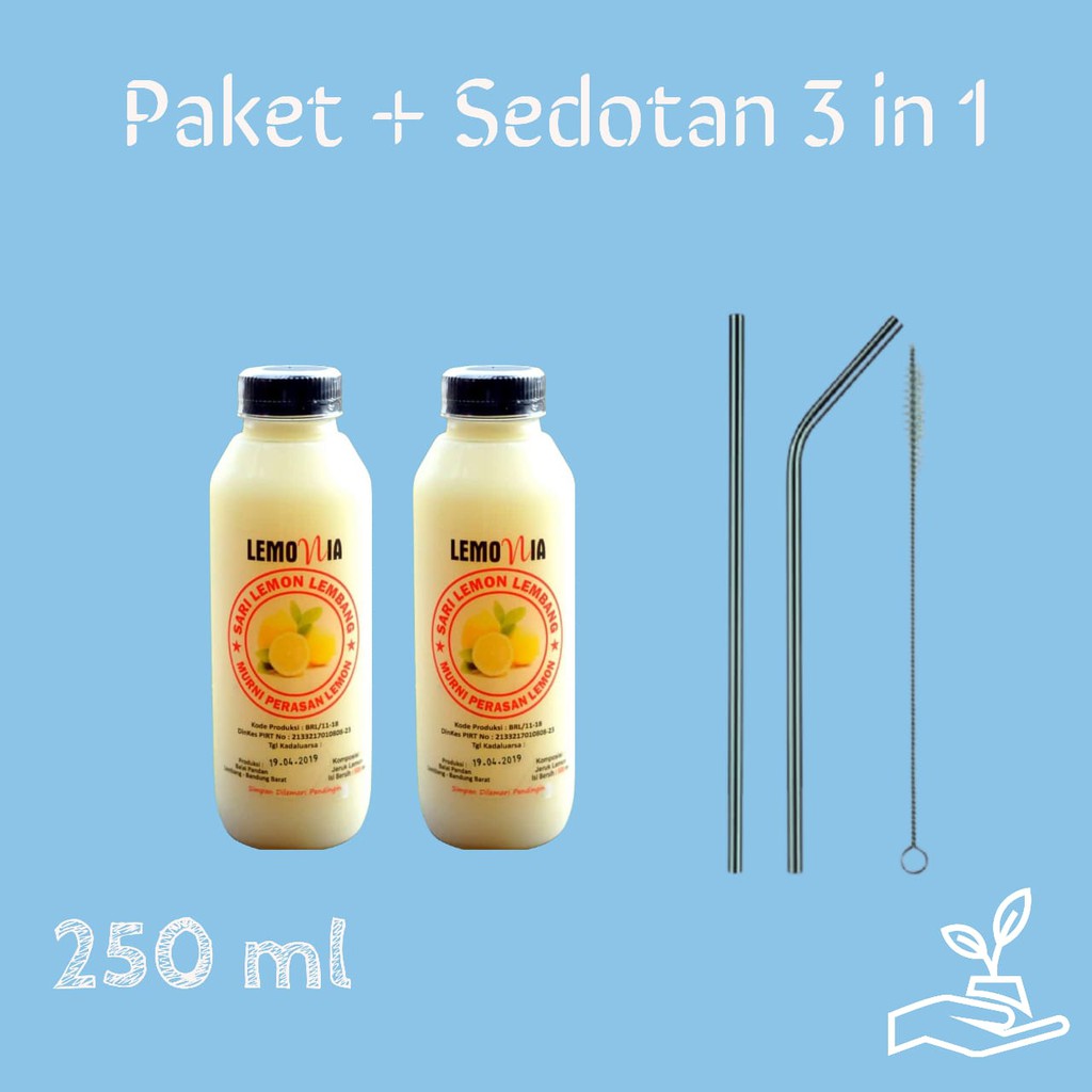 

PAKET 250 ml + Sedotan Stainless 3in1