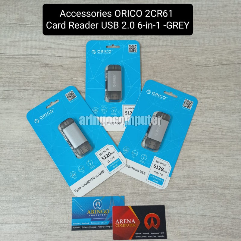 Accessories ORICO 2CR61 Card Reader USB 2.0 6-in-1 -GREY