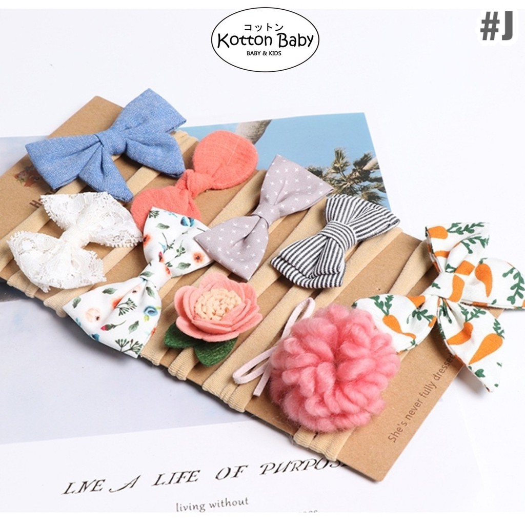 0-3 thn | Bandana bayi headband premium import pita anak perempuan catalog J