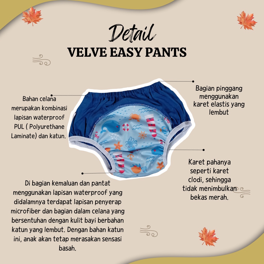 Training Pants Velve Celana Bayi untuk Toilet Potty training Latihan lepas pempers