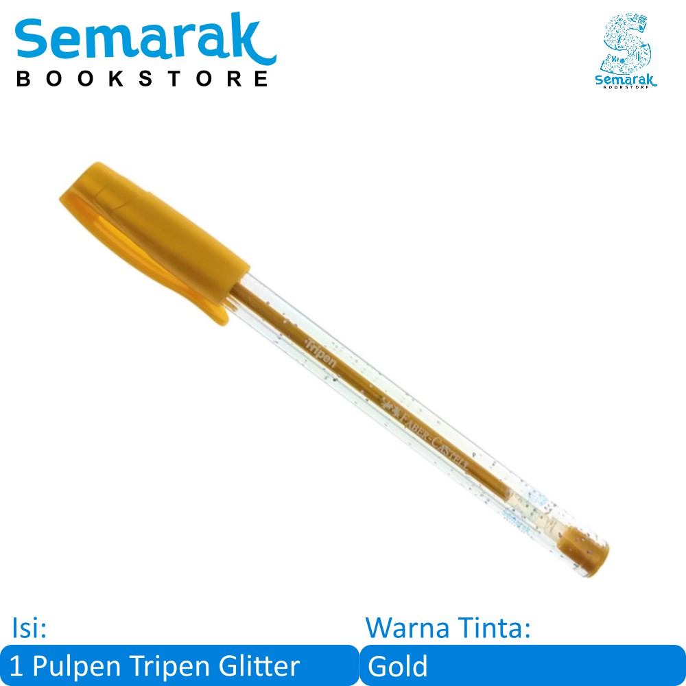 

Faber Castell Tripen Glitter Pulpen Warna Warni 0.7 - Gold [1 Pulpen]