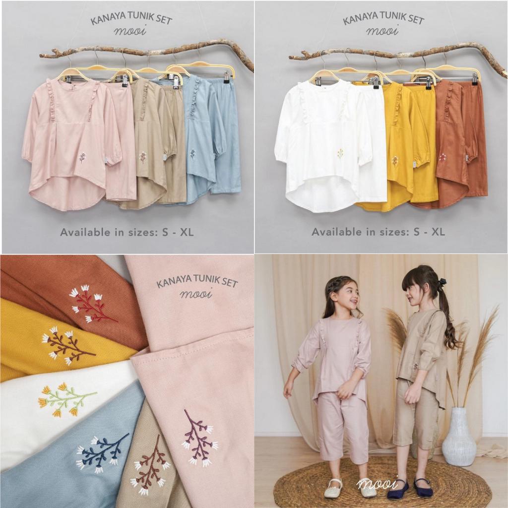 AB04 MOOI KANAYA TUNIK SET SETELAN TUNIK ANAK PEREMPUAN FASHION LEBARAN ANAK