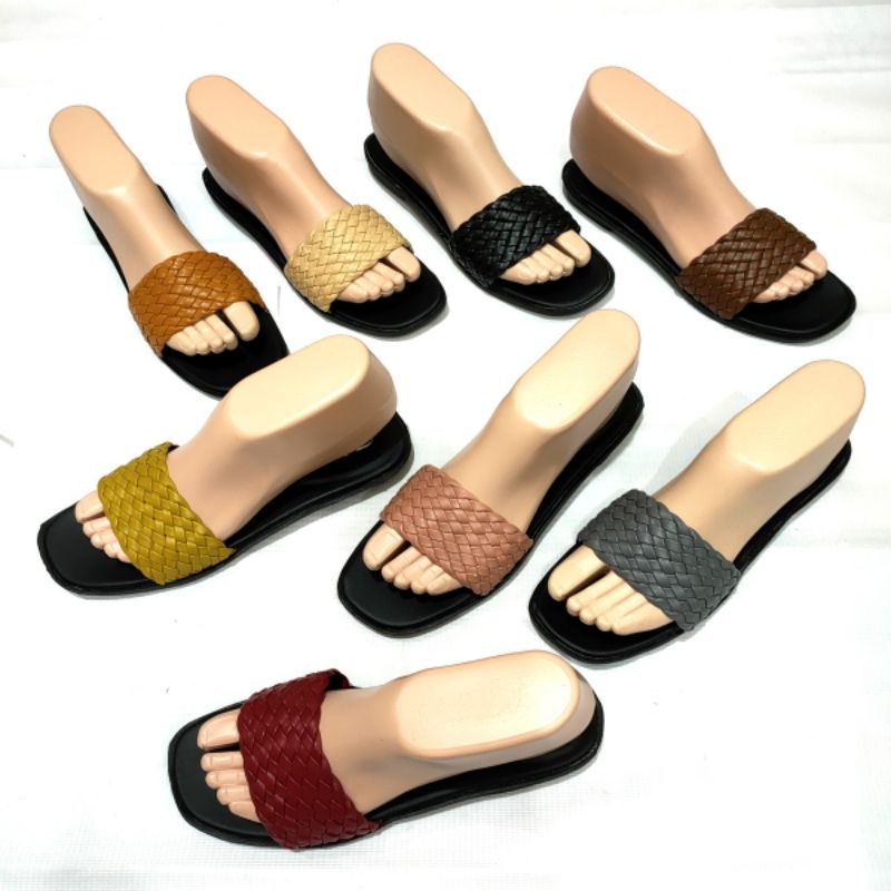 sandal wanita selop Felonie WK 01 anyaman terbaru keren Trendy kekinian